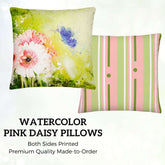 Watercolor Pink Daisy & Blue Fairy Butterfly Pillow, Throw Pillows, $ 59.00, A Moment Of Now™